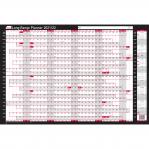 Sasco 2021/22 Long Range 2 Year Wall Planner with wet wipe Pen & sticker pack; Black & Red; Board Mounted; 915W x 610mmH; 2410144