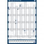 Sasco 2022 Compact Year Wall Planner Portrait with wet wipe pen & sticker pack, Poster Style, 405W x 610mmH - Outer carton of 10 2410159