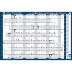 Sasco 2022 EU Year Wall Planner with wet wipe pen & sticker pack, Board Mounted, 915W x 610mmH - Outer carton of 10 2410160