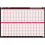 Sasco 2022 Day Wall Planner with wet wipe pen & sticker pack, Board Mounted, 915W x 610mmH - Outer carton of 10 2410162