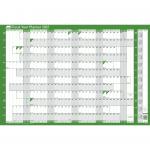 Sasco 2022 Fiscal Year Wall Planner with wet wipe Pen & sticker pack; Board Mounted; 915W x 610mmH - Outer carton of 10