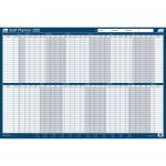 Sasco 2022 Staff Year Wall Planner with wet wipe Pen & sticker pack, Poster Style, 915W x 610mmH - Outer carton of 10 2410167