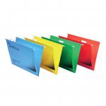 Rexel Foolscap Suspension Files with Tabs and Inserts for Filing Cabinets, 15mm V-base, Manilla, Red, Crystalfile Flexifile, Pack of 50 3000042
