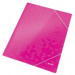 Leitz WOW 3 Flap Folder A4 250 Sheet Capacity Pink - Outer carton of 10 39820023