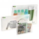 Leitz Complete Traveller Zip Pouch Set, Small, Medium and Large, Clear (Pack 3) 40100000