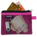 Leitz WOW 2-pocket Travel Pouch S. Size: 14x10.5 cm. See-through and opaque pockets. Pink - Outer carton of 10