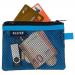 Leitz WOW 2-pocket Travel Pouch S. Size: 14x10.5 cm. See-through and opaque pockets. Blue - Outer carton of 10