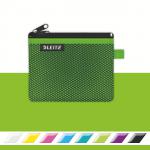 Leitz WOW 2-pocket Travel Pouch S. Size: 14x10.5 cm. See-through and opaque pockets. Green - Outer carton of 10 40110054