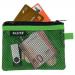 Leitz WOW 2-pocket Travel Pouch S. Size: 14x10.5 cm. See-through and opaque pockets. Green - Outer carton of 10