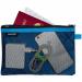 Leitz WOW 2-pocket Travel Pouch L. Size: 23x15 cm. See-through and opaque pockets. Blue - Outer carton of 10