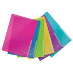 Leitz WOW Folder. For A4 document. Embossed long-lasting Polypropylene. Assorted. - Outer carton of 6 40500099
