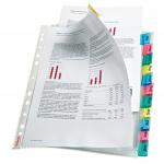Esselte Index with  12 Tabbed Pockets A4  Polypropylene - Glass Clear - Outer carton of 10 414170