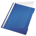 Leitz Standard Plastic Data Files Clear Front Flat Bar Mechanism A4 Blue - Outer carton of 25 41910035