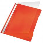 Leitz Standard Plastic Data Files Clear Front Flat Bar Mechanism A4 Orange - Outer carton of 25 41910045
