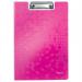 Leitz WOW Clipfolder with Cover A4 - Metallic Pink - Outer carton of 10