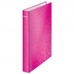 Leitz WOW Ring Binder A4 Maxi 2 D-Ring Size 25mm for 250 Sheets Pink Metallic - Outer carton of 10 42410023