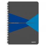 Leitz Office Notebook, Wirebound, 90 sheets, Ruled, 90gsm Ivory Paper, A5 Blue - Outer carton of 5 44590035