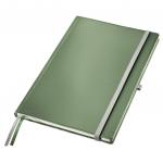 Leitz Style Notebook A4 ruled with hardcover 80 sheets. With fastener, pen holder and inside pockets. Celadon Green - Outer carton of 5 44750053