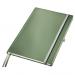 Leitz Style Notebook A4 ruled with hardcover 80 sheets. With fastener, pen holder and inside pockets. Celadon Green - Outer carton of 5