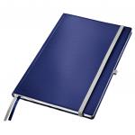 Leitz Style Notebook A4 ruled with hardcover 80 sheets. With fastener, pen holder and inside pockets. Titan Blue - Outer carton of 5 44750069