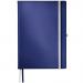 Leitz Style Notebook A4 ruled with hardcover 80 sheets. With fastener, pen holder and inside pockets. Titan Blue - Outer carton of 5
