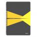 Leitz Office Notebook A4 ruled, wirebound with Polypropylene cover 90 sheets. Yellow - Outer carton of 5