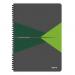 Leitz Office Notebook A4 ruled, wirebound with Polypropylene cover 90 sheets. Green - Outer carton of 5