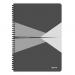 Leitz Office Notebook A4 ruled, wirebound with Polypropylene cover 90 sheets. Grey - Outer carton of 5