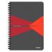 Leitz Office Notebook A5 ruled, wirebound with Polypropylene cover 90 sheets. Red - Outer carton of 5