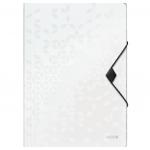 Leitz WOW 3-Flap Folder. Polypropylene. 150 sheet capacity. A4. White. - Outer carton of 10 45990001