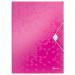 Leitz WOW 3 Flap Folder A4 Polypropylene 150 Sheet Capacity Pink Metallic - Outer carton of 10