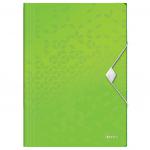Leitz WOW 3-Flap Folder. Polypropylene. 150 sheet capacity. A4. Green. - Outer carton of 10 45990054