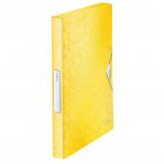 Leitz WOW Box File. Polypropylene. 250 sheet capacity. Spine width 30 mm. A4. Yellow - Outer carton of 5 46290016