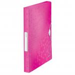 Leitz WOW Box File A4 Polypropylene Pink Metallic - Outer carton of 5 46290023