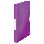 Leitz WOW Box File A4 Polypropylene Purple - Outer carton of 5 46290062