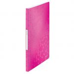 Leitz WOW Display Book Polypropylene. 20 pockets. 40 sheet capacity. A4. Pink - Outer carton of 10 46310023