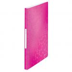 Leitz WOW Display Book Polypropylene. 40 pockets. 80 sheet capacity. A4. Pink - Outer carton of 10 46320023