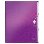 Leitz WOW Divider Book. Polypropylene. 6 tabbed dividers. A4. Purple 46330062