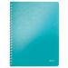 Leitz WOW Notebook A4 ruled, wirebound with Polypropylene cover 80 sheets. Ice Blue - Outer carton of 6