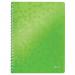 Leitz-WOW-Notebook-A4-ruled-wirebound-with-Polypropylene-cover-80-sheets-Green-Outer-carton-of-6-46370054
