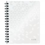 Leitz WOW Notebook A5 ruled, wirebound with Polypropylene cover. 80 sheets.  White 46390001