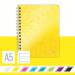 Leitz-WOW-Notebook-A5-ruled-wirebound-with-Polypropylene-cover-80-sheets-Yellow-Outer-carton-of-6-46390016