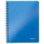 Leitz WOW Notebook A5 ruled, wirebound with Polypropylene cover 80 sheets. Blue - Outer carton of 6 46390036