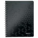 Leitz WOW Notebook A5 ruled, wirebound with Polypropylene cover. 80 sheets.  Black 46390095