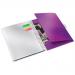 Leitz WOW Notebook Be Mobile A4 squared, wirebound with PP cover 80 sheets, 4-hole punched, Pen holder and 3 flap folder, Purple - Outer carton of 6