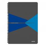 Leitz Office Notebook A4 squared, wirebound with cardboard cover, 90 sheets, Microperforated, Blue 46470035