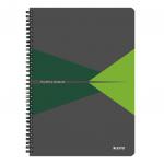 Leitz Office Notebook A4 squared, wirebound with cardboard cover, 90 sheets, Microperforated, Green 46470055
