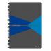 Leitz Office Notebook A4 ruled, wirebound with cardboard cover 90 sheets. Blue - Outer carton of 5