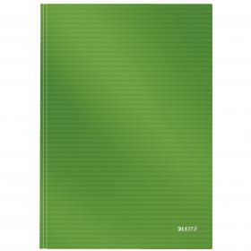 Leitz Solid Notebook A4 ruled with hardcover 80 sheets of high opacity paper. Casebound. Light Green - Outer carton of 6 46650050