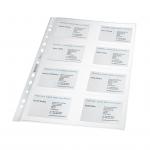 Leitz Business Card Pocket A4 Crystal Clear, strong 0.105mm Polypropylene, 16 business card capacity (1 bag of 10) - Outer carton of 10 47583003